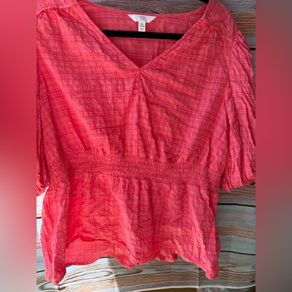 Time and Tru Coral Blouse